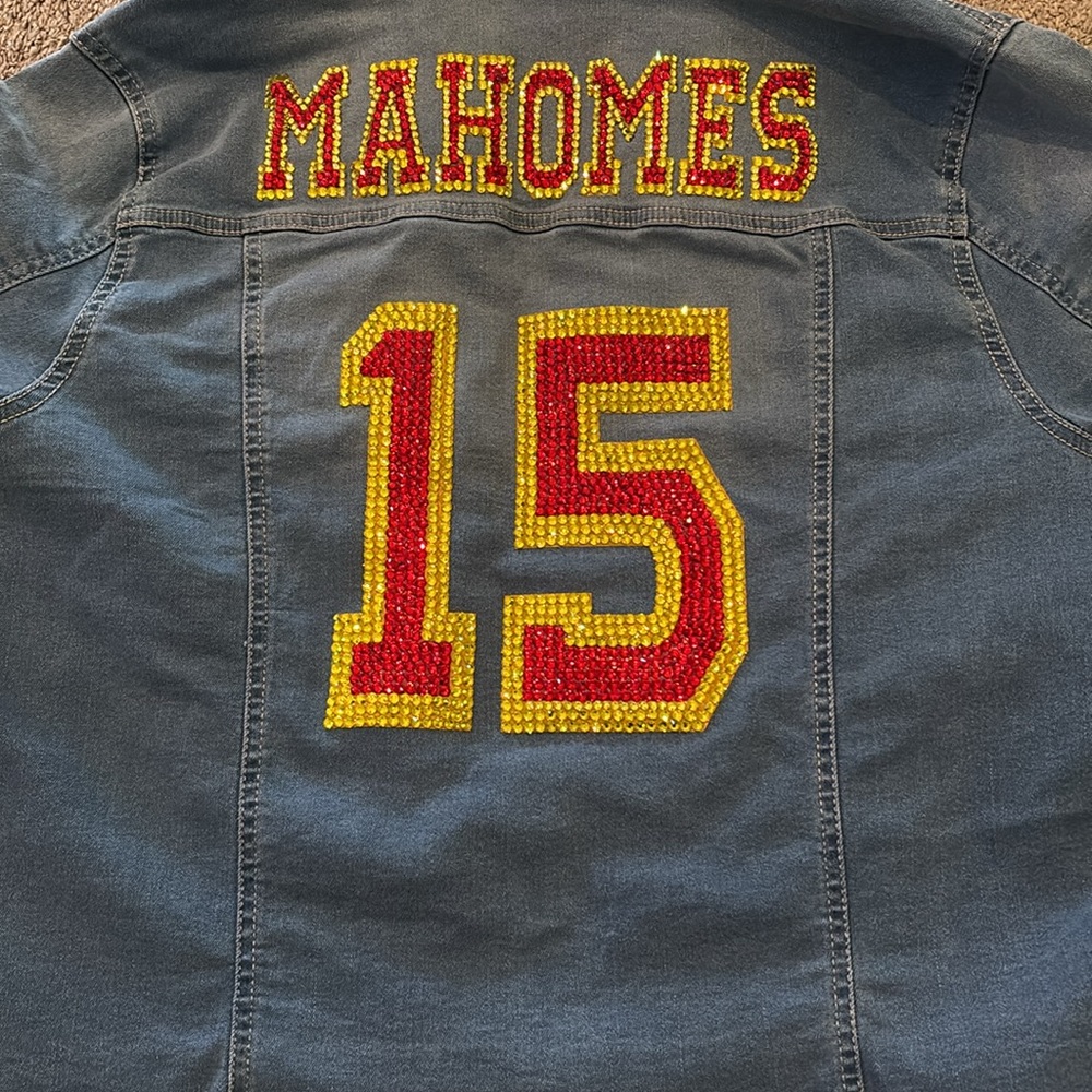 Kansas City Chiefs BLING Jean Jacket Womens - Picture 6 of 7